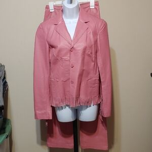 Newport News Pink Fringe Blazer And Pants
